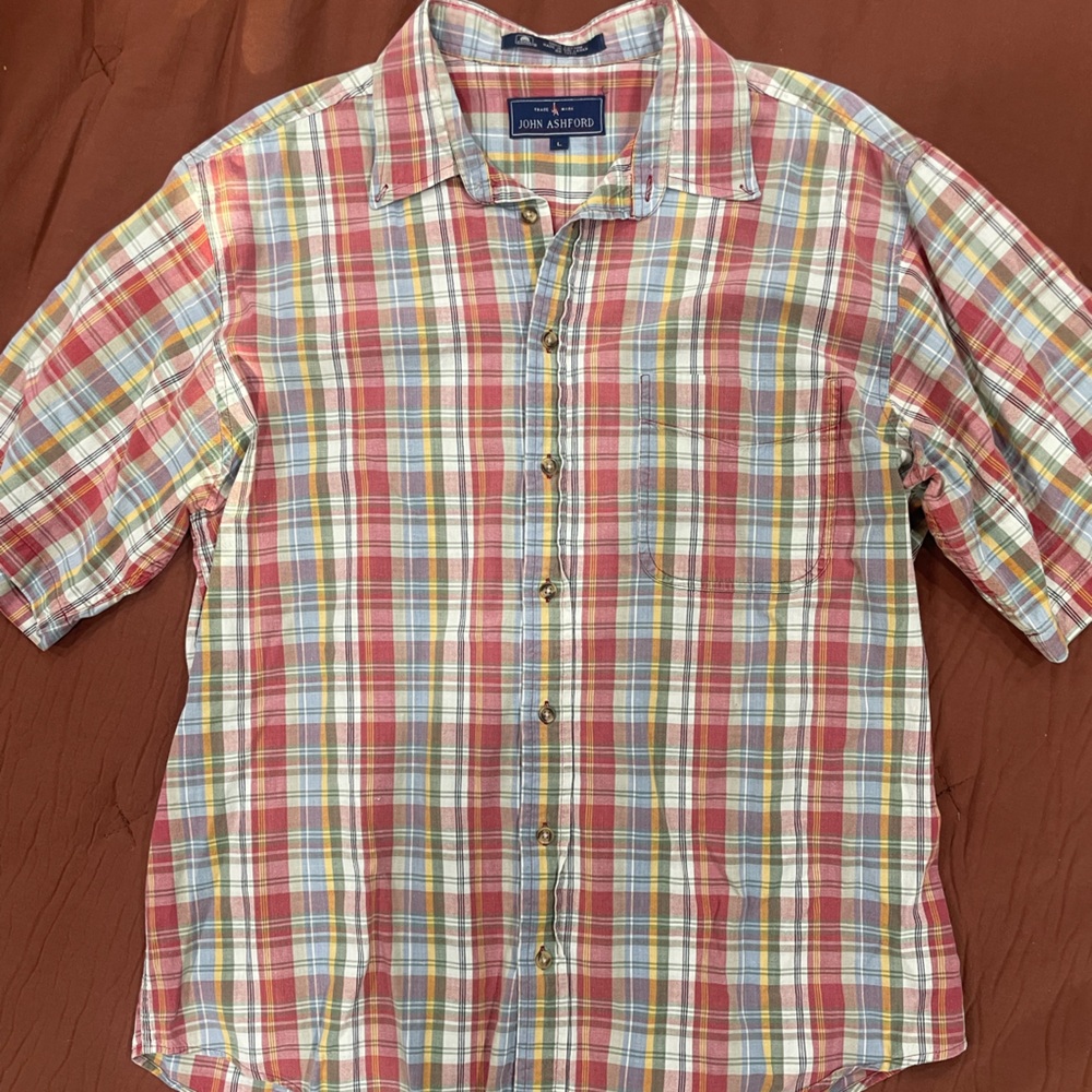 John Ashford Multicolor Plaid Men's Shirt